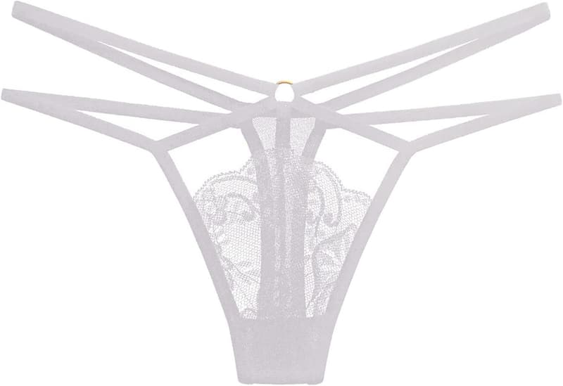 Atmungsaktive Spitzen-Tanga für Damen - Hautfarbenes Großpackung
