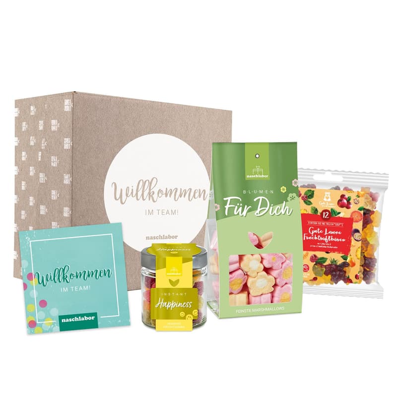 Willkommensgeschenkbox für neue Teammitglieder im Onboarding