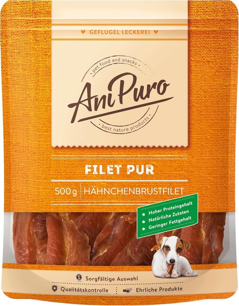 Hochwertiges getreidefreies Hähnchenbrustfilet für Hunde, 500g