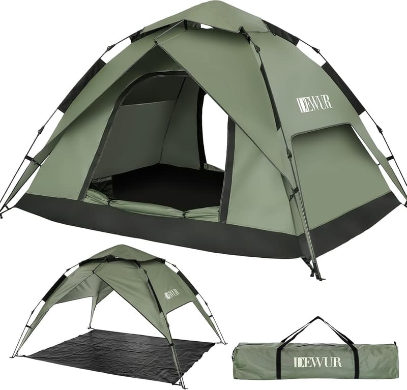 Wasserdichtes Pop-Up Campingzelt für 3-4 Personen mit UV-Schutz