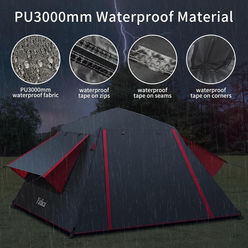 Camping Zelt für 3 Personen - Wasserdichtes Pop-Up Wurfzelt