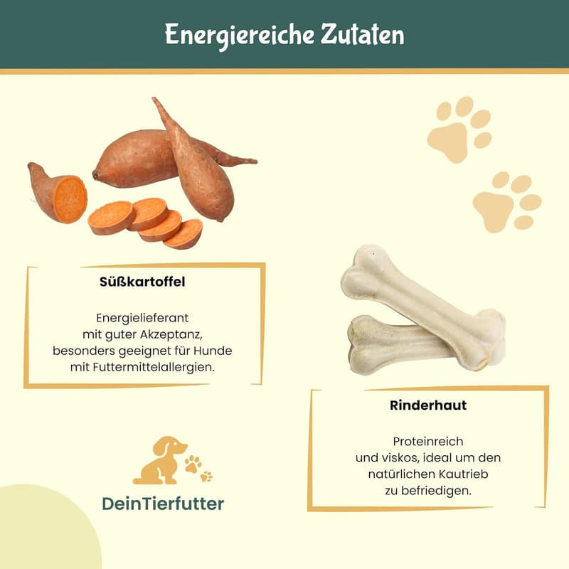 Kausnack für Hunde mit Süßkartoffel und Rinderhaut, 5x35g