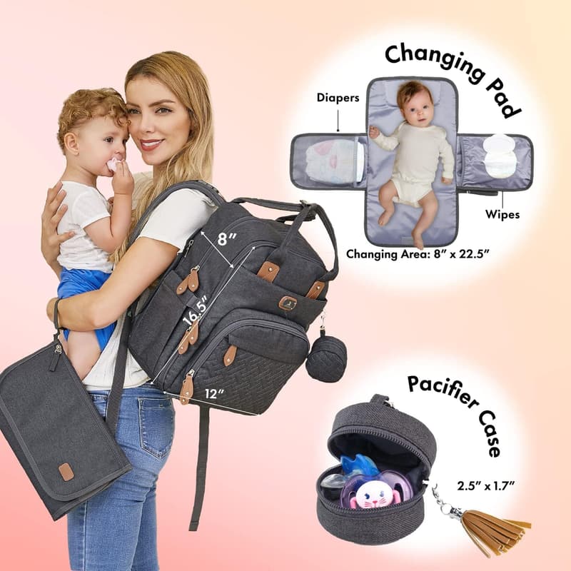Multifunktionaler Wickelrucksack für Eltern mit Wickelauflage