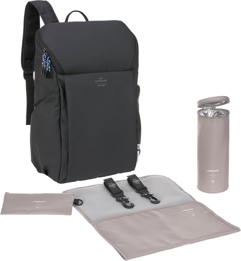 Praktischer Wickelrucksack mit Wickelunterlage und Flaschenhalter