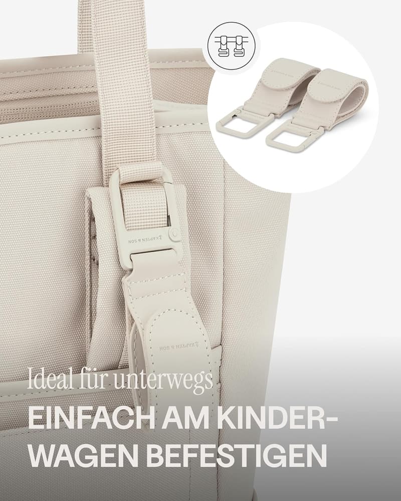 Wickelrucksack Lindby 2in1 mit Zubehör und Kinderwagenbefestigung