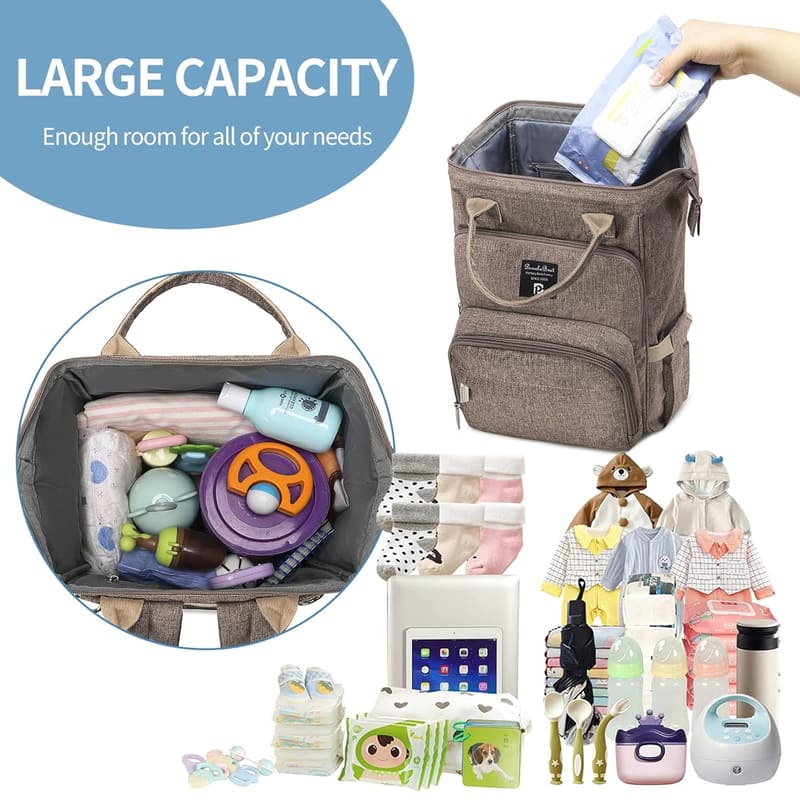 Stylischer Wickelrucksack für Babys – wasserabweisend, multifunktional, mit Wickelunterlage