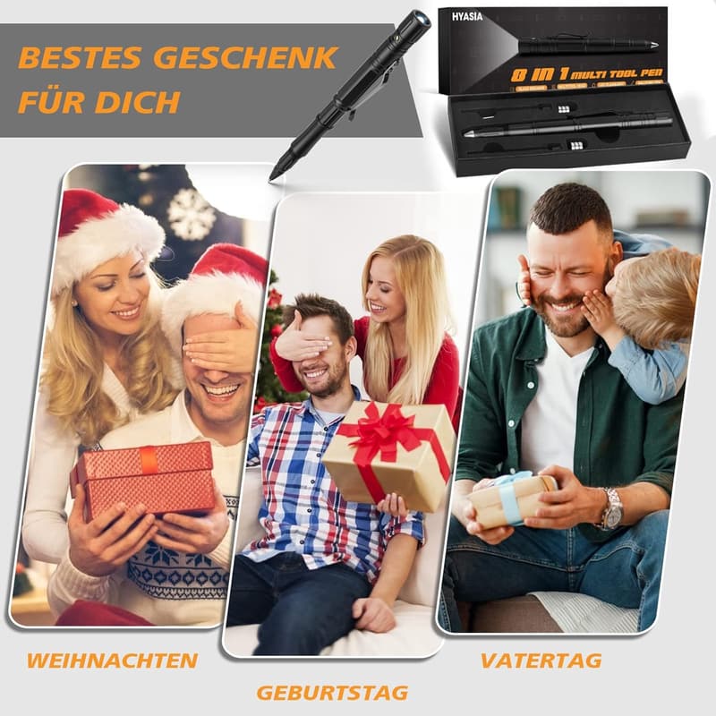 Taktischer 11-in-1 Stift für Männer – Vatertagsgeschenk & Gadgets