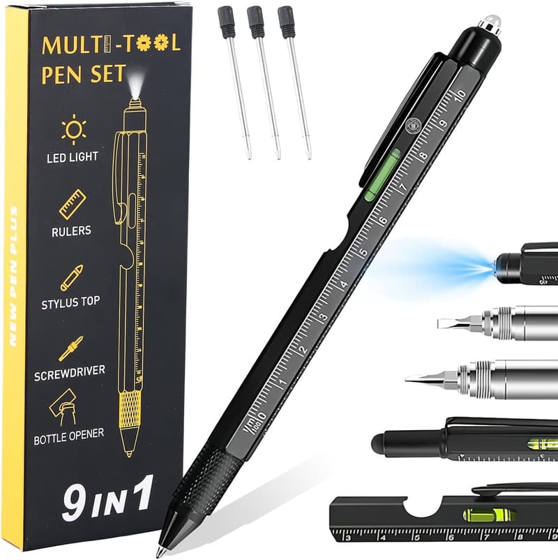 Multifunktions Kugelschreiber mit LED – Geschenk für Männer zum Vatertag