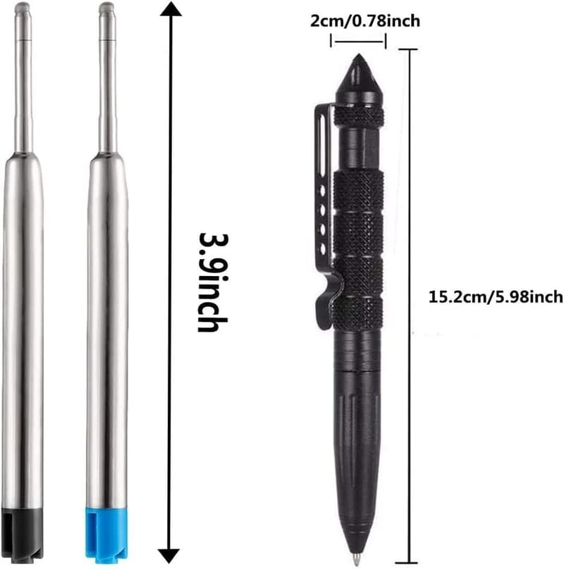 Multifunktionaler Taktischer Kugelschreiber aus Aluminium, 2er Set