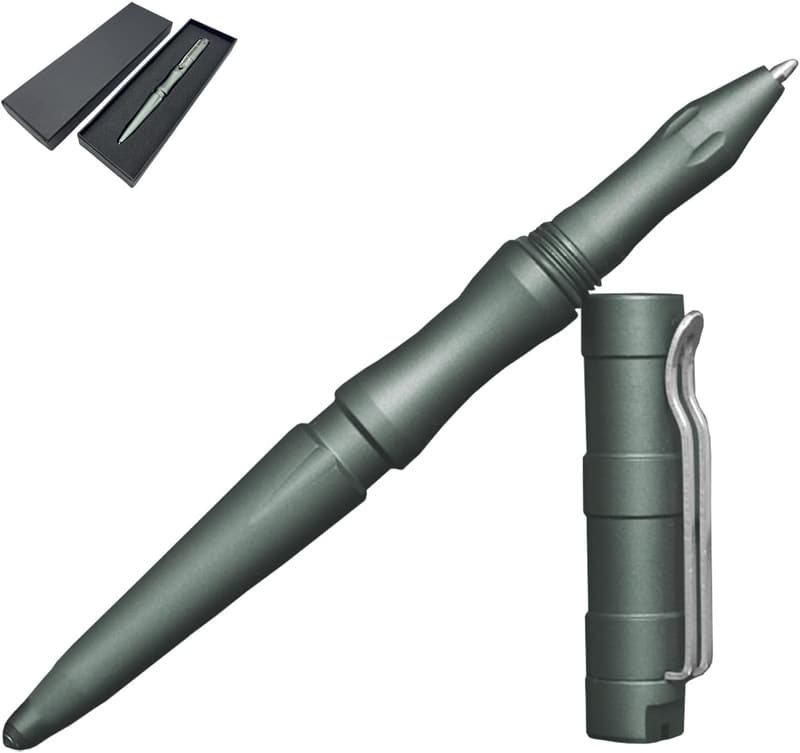 Taktischer Kugelschreiber aus Aluminium für Männer, Survival-Gadget mit Geschenkbox
