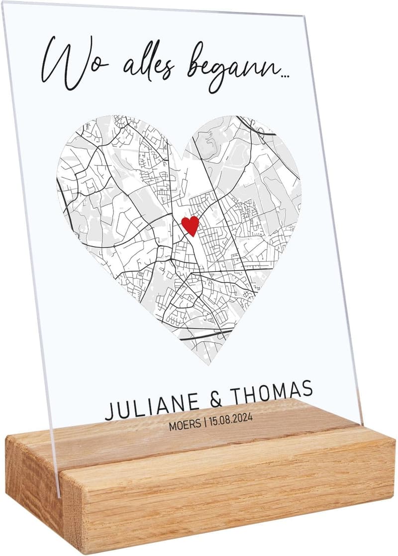 Personalisierte Gravurgeschenke für den Jahrestag mit Koordinaten