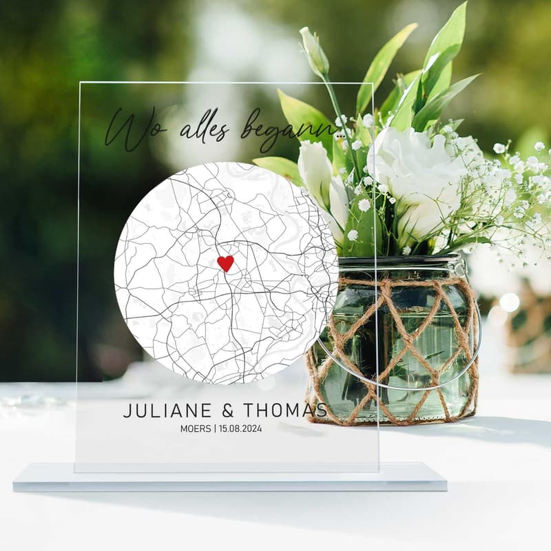 Personalisierte Gravurgeschenke für den Jahrestag mit Koordinaten
