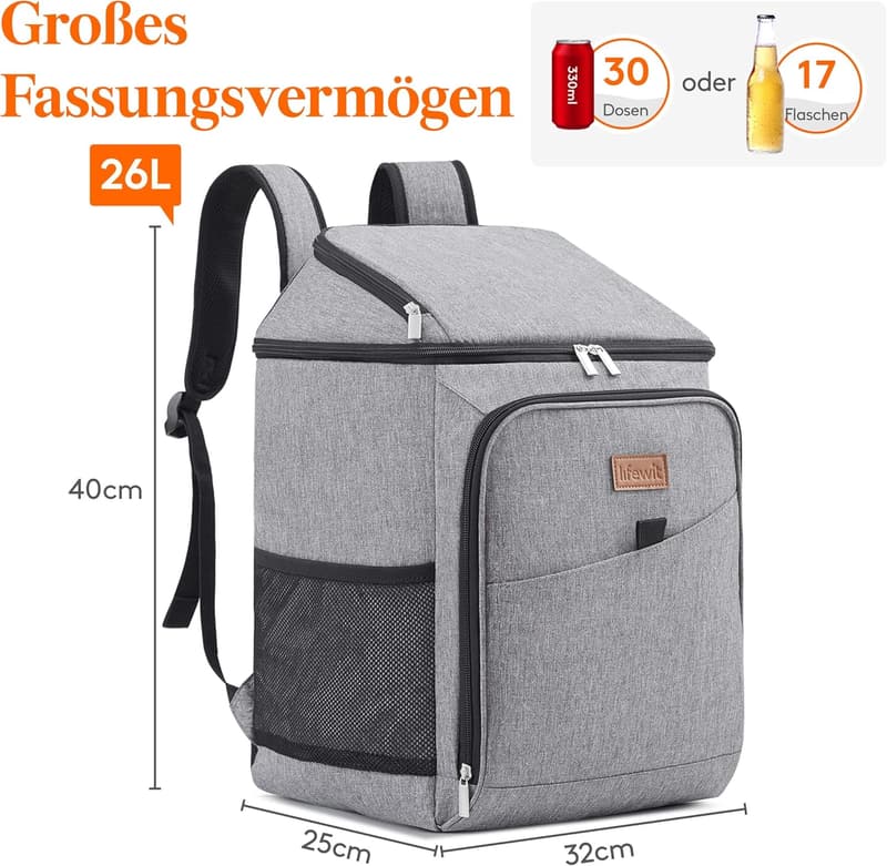 Isolierte Kühltasche 32L – Auslaufsichere Picknick-Tasche für Reisen