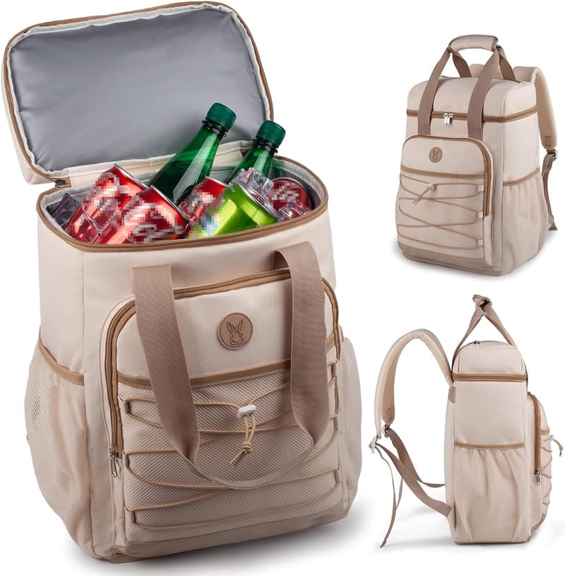 Isolierter Kühlrucksack mit gepolstertem Tragegriff – ideal für Camping und Picknick