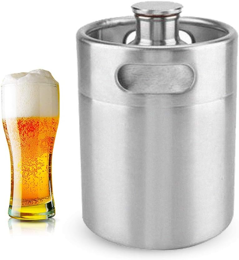 Portables 2L Edelstahl Bierfass mit Spiraldeckel für Heimbrauer