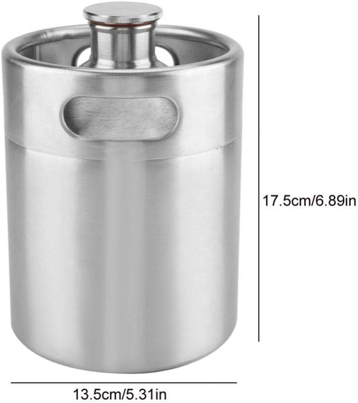 Portables 2L Edelstahl Bierfass mit Spiraldeckel für Heimbrauer