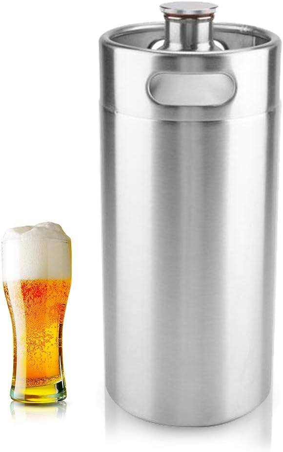 Tragbares Edelstahl Bierfass Growler 3,6L mit Spiraldeckel für Heimbrauen