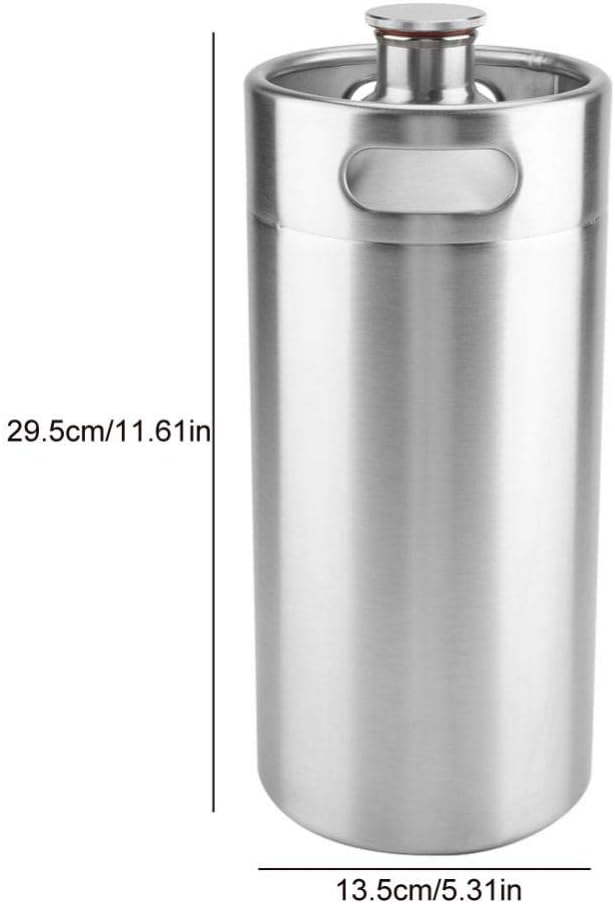 Tragbares Edelstahl Bierfass Growler 3,6L mit Spiraldeckel für Heimbrauen