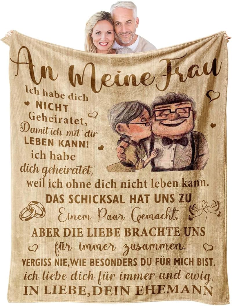Hochzeitstagsgeschenk Decke 150x130CM für Paare