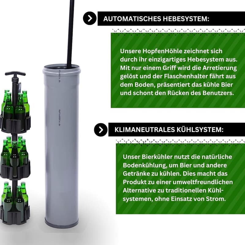 Hopfenhülle Lift - Automatisches Hebesystem für bis zu 15 Getränke