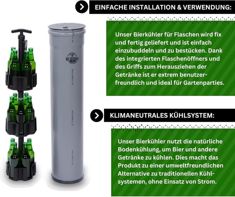 Outdoor Bierkühler aus robustem Material für bis zu 15 Flaschen