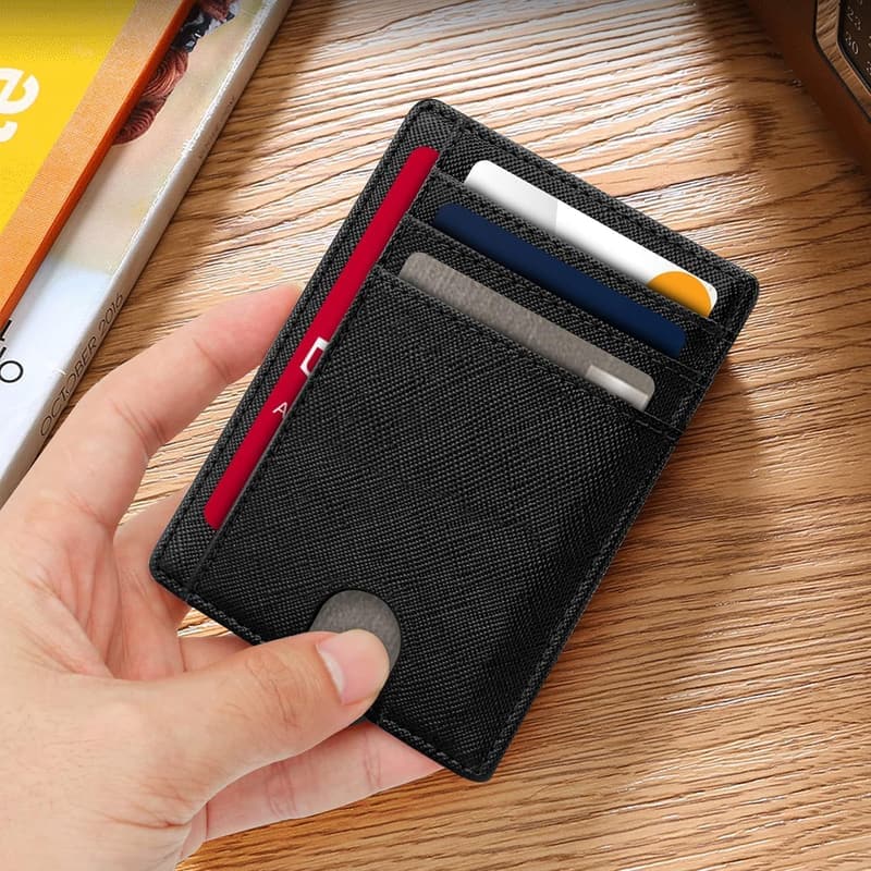 Minimalistische Geldbörse für Herren aus echtem Leder mit RFID-Schutz