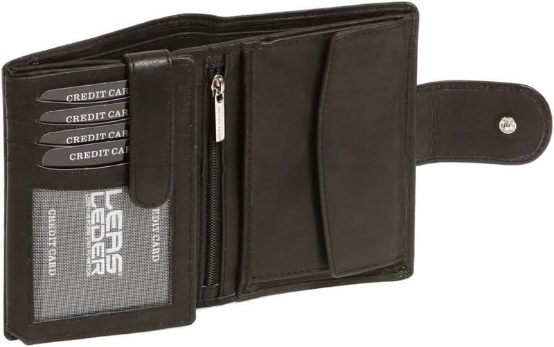 Echtlederbörse für Damen und Herren, Hochformat, schwarz, Special Edition