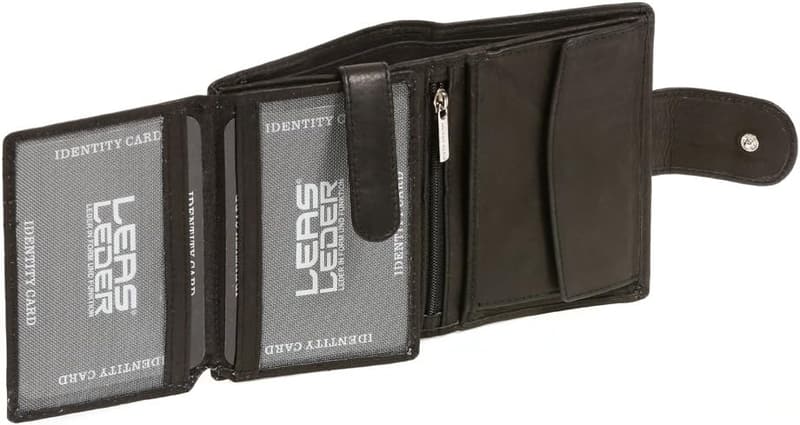Echtlederbörse für Damen und Herren, Hochformat, schwarz, Special Edition