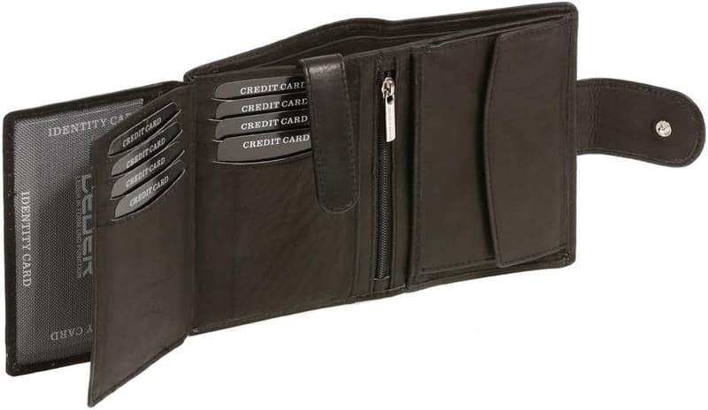 Echtlederbörse für Damen und Herren, Hochformat, schwarz, Special Edition