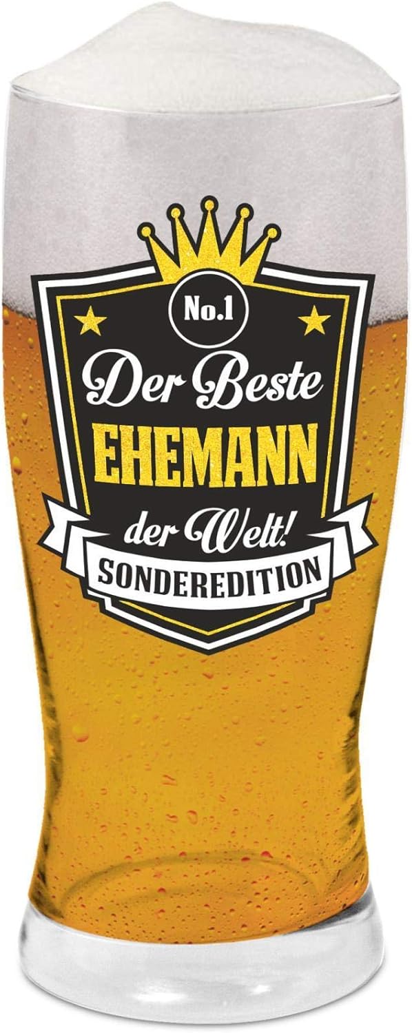 Geburtstags-Bierglas 0,5l für Ehemann – Geschenkbox 