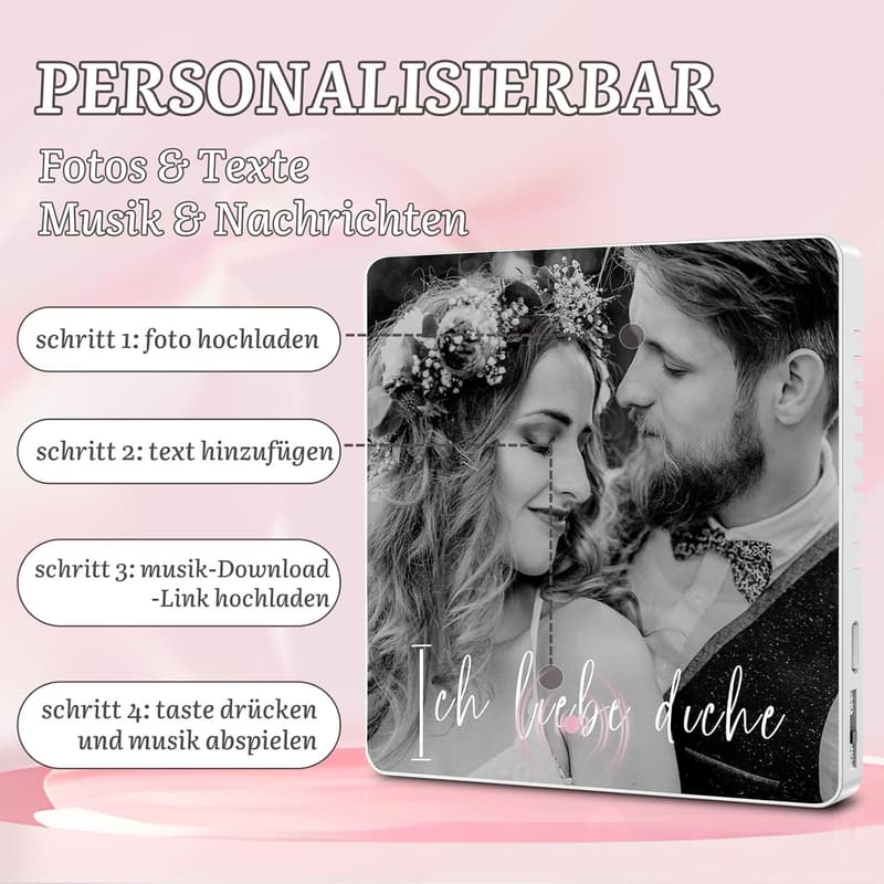 Personalisierter Kühlschrankmagnet mit Musik für Paare, Valentinstag