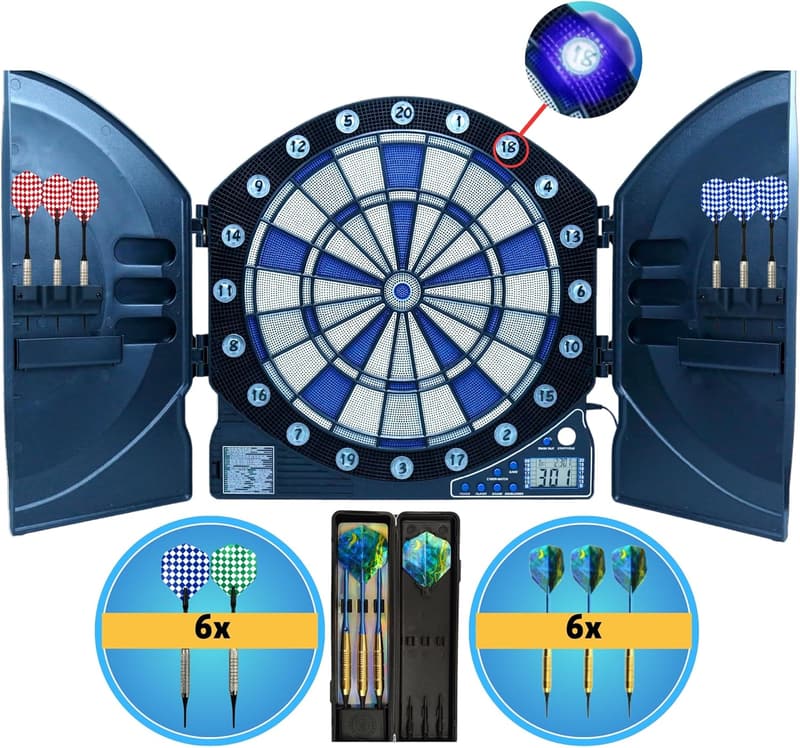Elektro-Dart-Set Cambridge Xtra mit 12 Darts und LED-Anzeige
