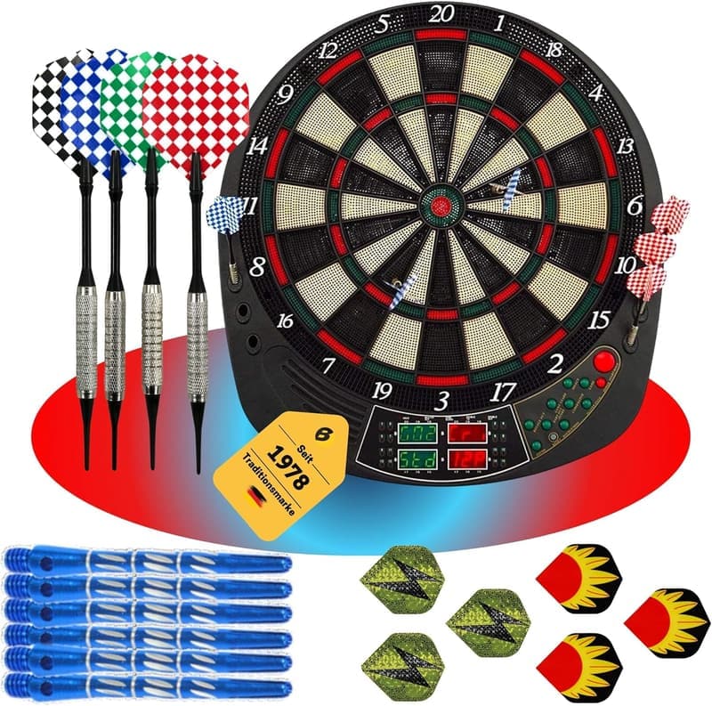 Coventry Xtra Dart Set mit 12 Dartpfeilen und LED-Dartscheibe