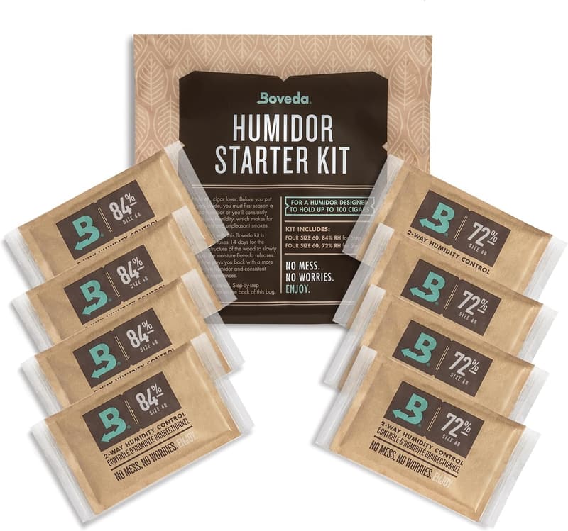 Boveda Humidor-Starter-Set für Zigarren mit 2-Wege-Feuchtigkeitskontrolle