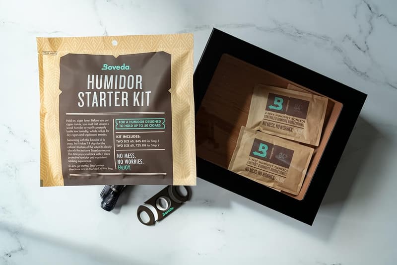 Boveda Humidor-Starter-Set für Zigarren mit 2-Wege-Feuchtigkeitskontrolle