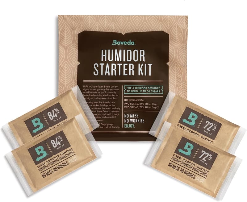 Boveda Humidor-Starter-Set für Zigarren mit 2-Wege-Feuchtigkeitskontrolle