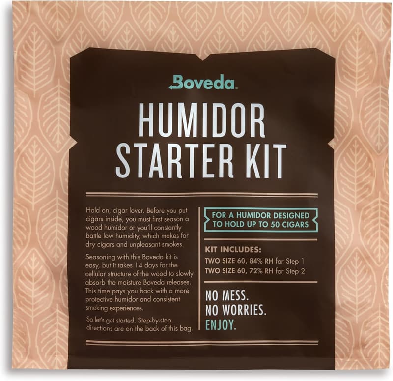 Boveda Humidor-Starter-Set für Zigarren mit 2-Wege-Feuchtigkeitskontrolle