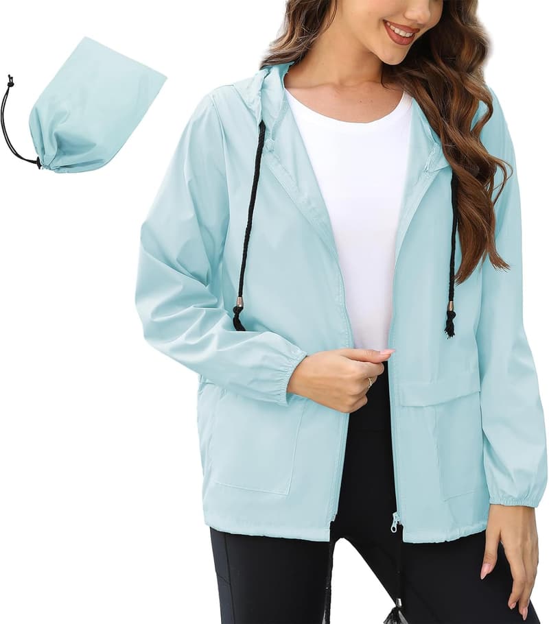 Wasserdichte, ultraleichte Damen Regenjacke – faltbar und softshell