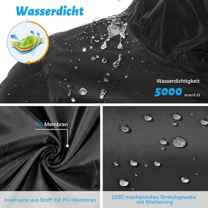 Wasserdichte, ultraleichte Damen Regenjacke – faltbar und softshell