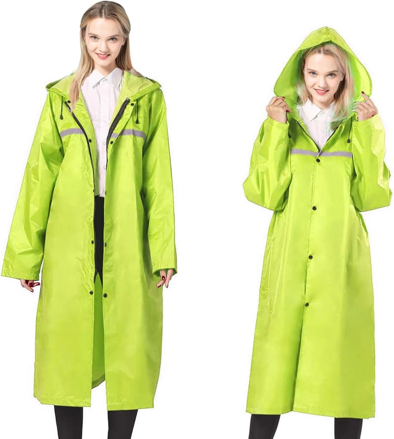 Wasserdichter Regenponcho für Damen und Herren mit reflektierenden Streifen