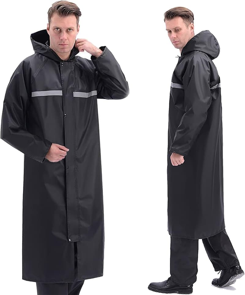Wasserdichter Regenponcho für Damen und Herren mit reflektierenden Streifen