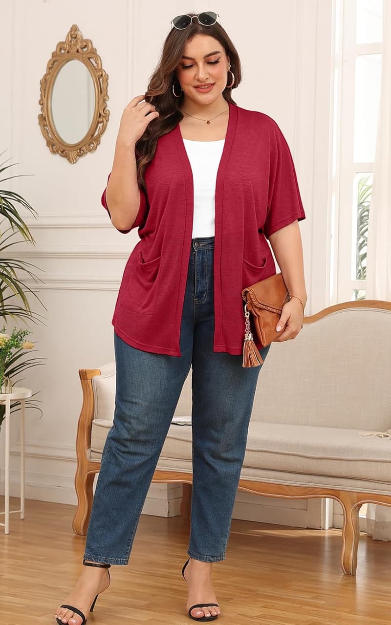Leichter Kurzarm Cardigan für Damen mit Taschen – Sommer 2025
