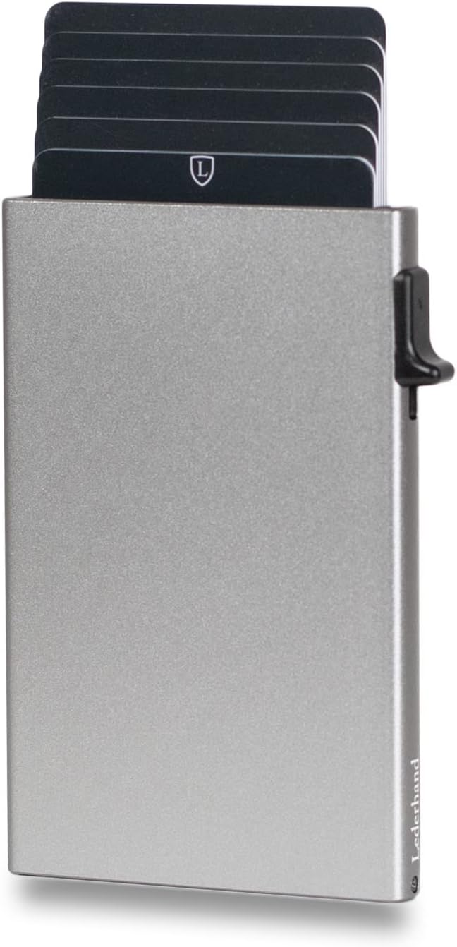 Mini-Kartenhalter aus Aluminium mit RFID-Schutz für Männer – Grau