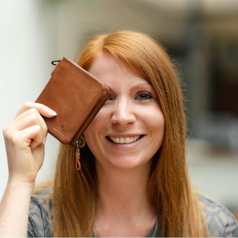 Slim-Wallet für Damen aus Leder mit RFID-Schutz – Mini Geldbörse