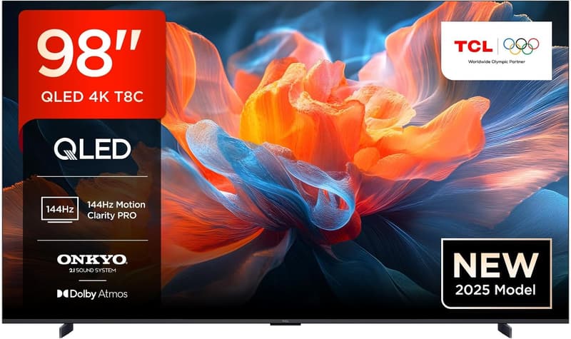 TCL 98 Zoll QLED 4K HDR Smart TV mit Dolby Vision und Atmos