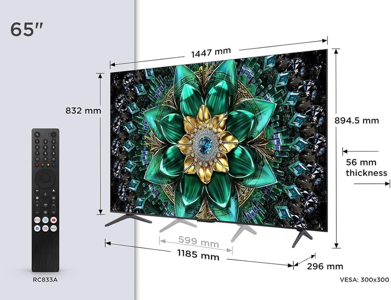 TCL 65Q6C 65 Zoll 4K QD-Mini LED Fernseher mit Google TV