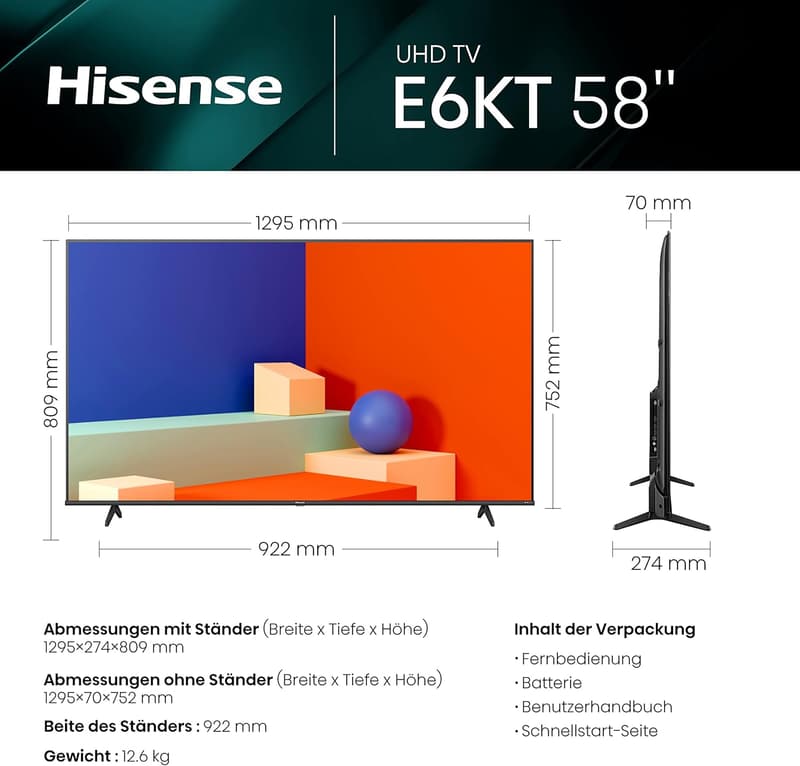 Hisense 58 Zoll 4K UHD Smart TV mit HDR und Dolby Vision