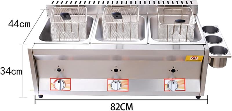 Gewerbliche Edelstahl LPG-Gas-Fritteuse mit 2 x 10 l Tanks für Restaurants