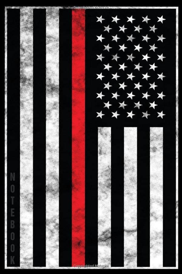 Notizbuch: Thin Red Line für Feuerwehrleute, 110 Seiten, College-Linierung