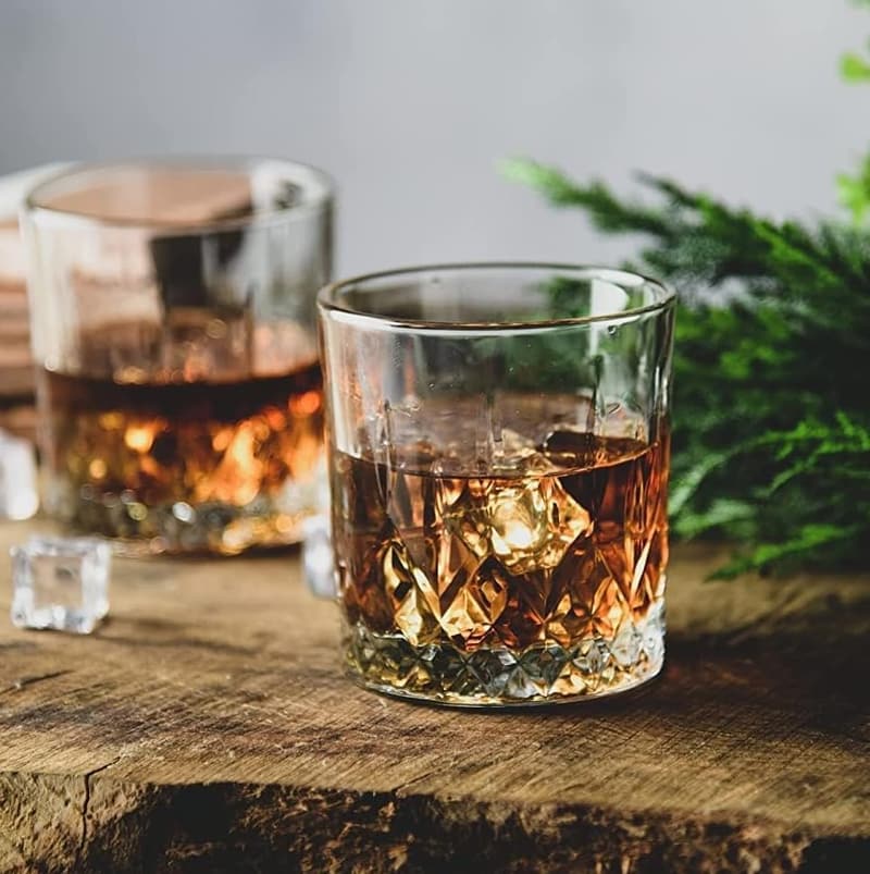 Whiskygläser Set aus geschliffenem Glas - 6 Stück, 280 ml, spülmaschinengeeignet